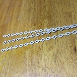 Diamond chain, 300 mm long approx 1 cm wide, 3 per pack Min buy